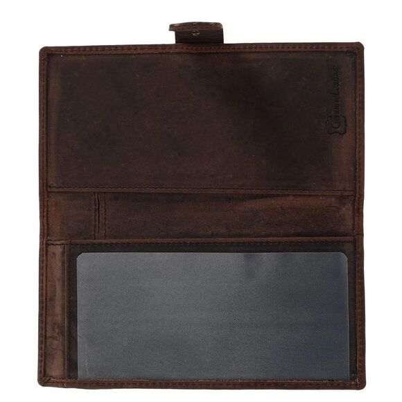 CTM Vintage Leather RFID Checkbook Cover Wallet with Snap Closure - Picture 2 of 2